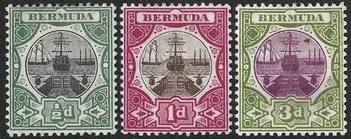 Bermuda 1902 set 3 wmk - bermuda,