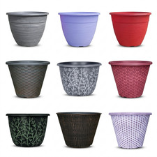 Large round plastic plant - large,