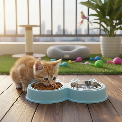 Double dog bowl cat - double,