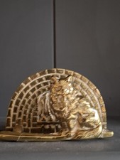 Fireside Cat Brass Matchbox