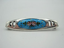 CHARLES HORNER  SILVER & ENAMEL FLORAL BROOCH, HALLMARKED CHESTER 1916.