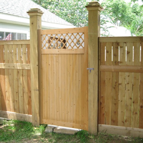 Privacy wooden garden gate - garden,