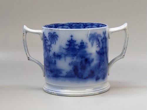 Flow blue transfer cider mug - blue,