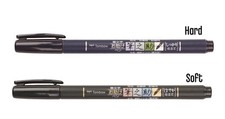 Tombow Fudenosuke Black Brush Pen - Choose Hard or Soft - Multibuy - UK SELLER