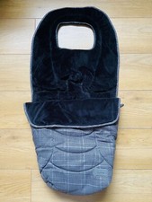 Oyster 3 Footmuff - Grey Tartan With Silver Thread