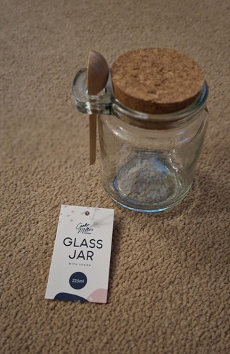 Glass storage jar with cork - glass,