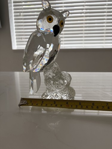 Large crystal glass owl - crystal,
