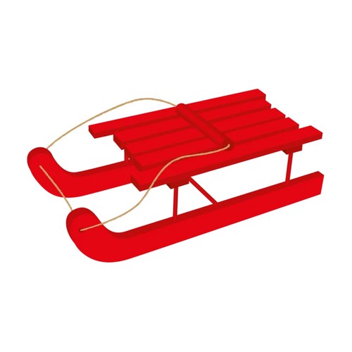 Naughty elf red wooden sledge - elf,