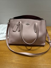 Coach Carryall Tote Pebble Blossom Leather Purse Solid Pink