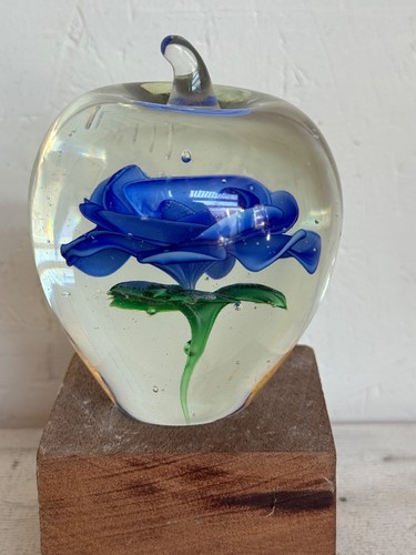 Apple paper weight with - weight, blue