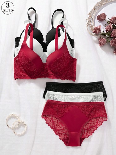 Piece lace bra - brief, set