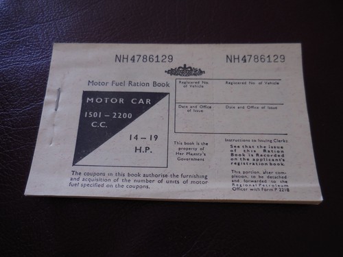 Motor fuel ration book - uk,