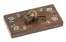 Antique bronze mouse paperweight
