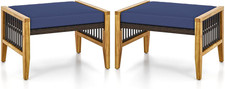 Acacia Wood Outdoor Ottomans