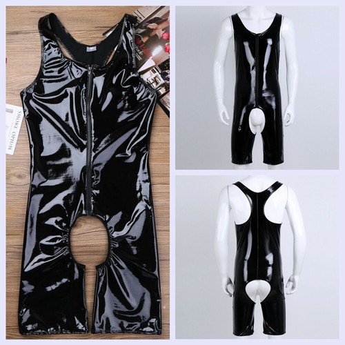 Men wetlook pvc leather - wetlook,