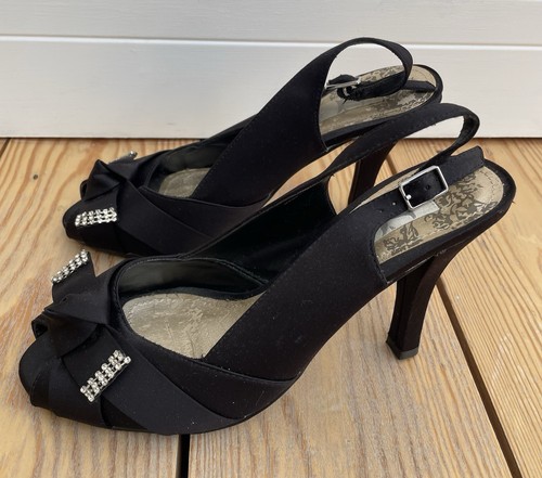 Shoes black satin effect - s.c,