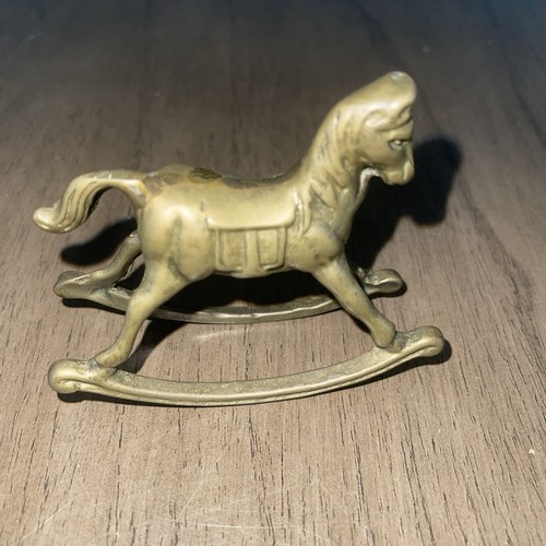 Vintage brass rocking horse - rocking,