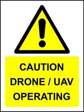 Warning Caution Drone/UAV operating metal park safety sign