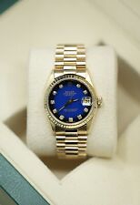 Rolex Datejust 31mm 18ct Yellow Gold 68278 Factory Blue Vignette Diamond Dial
