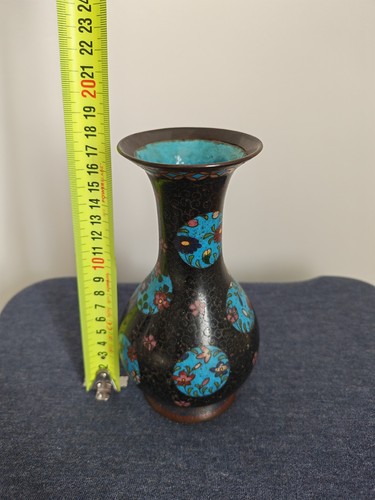 Vintage copper vase with - vase,