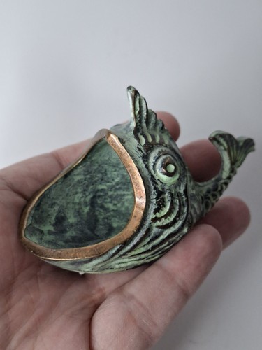 Bronze brass wide mouth fish - wide,