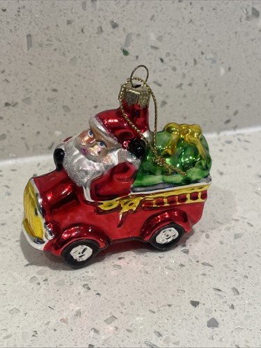 Vintage santa red car - vintage, glass