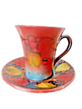 Moorcroft   -   Flambe Leaf & Berry Cup & Saucer - Rare possibly Trial?