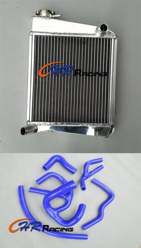 Aluminum radiator blue - aluminum, hose