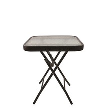 Folding Garden Table Small Outdoor Table with Tempered Water Wave Glass Patio 