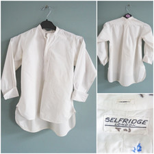 Vintage Boys Dress Shirt 1930s Tunic White Collarless Selfridge Young Childs 30s