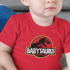Babysaurus Babygrow - Baby Suit Vest Grow Top Bodysuit Jurassic Film Dinosaur