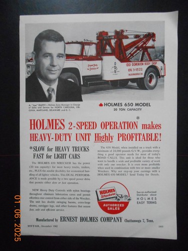 1962 ernest holmes tow truck - ,