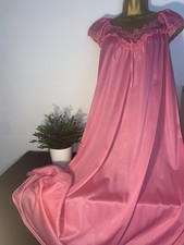 JILL ANDREA SHIMMERY NYLON NIGHTDRESS PINK SIZE M