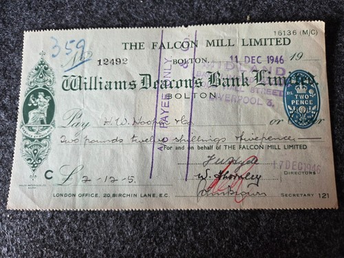 Williams deacon bank - deacon's, paid