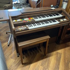 Vintage ELKA Electronic Organ with Storage Stool