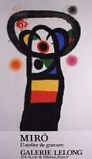 JOAN MIRO Poster GALERIE LELONG 1990 Exhibition Print Original Large Abstract