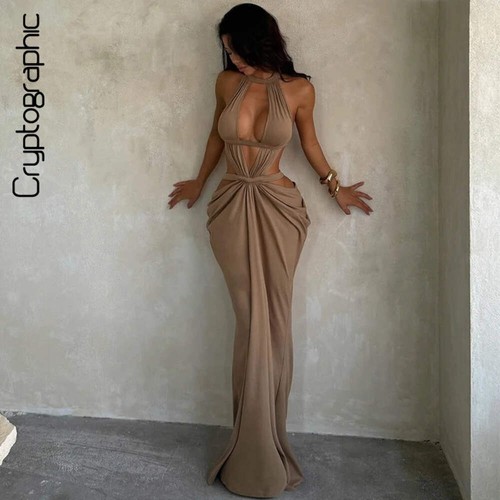 Halter cut out draped - halter,
