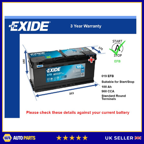 Efb car battery fits jaguar - car,