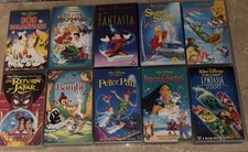 Walt Disney Classic VHS Collection 10 Top Titles Including Fantasia Masterpiece