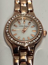 Boxed Laura Ashley Women's Mini 26mm Link Crystal Rose Gold Watch RRP $345