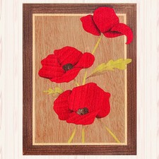 Poppies Marquetry Kit Picture Craft Kit Brand New