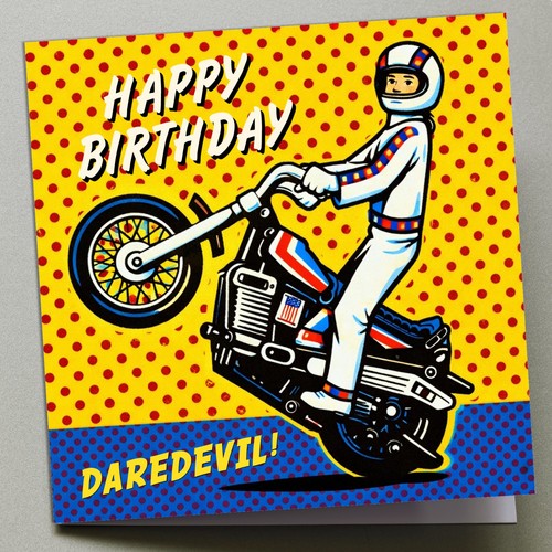 Birthday card evel knievel - birthday,