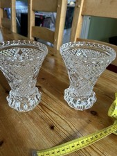 Crystal Vases X 2 - Vintage Vases - Old Glass Vases