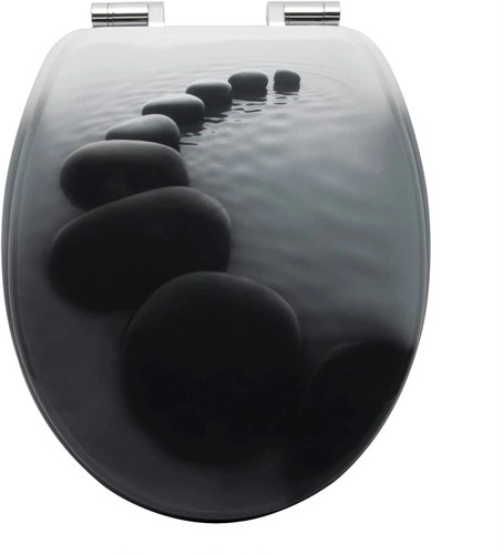 Toilet seat mdf pebbles - toilet,