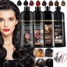 500ml Hair Dye Shampoo Natural Herbal Permanent Instant Dye Hair Color Shampoo
