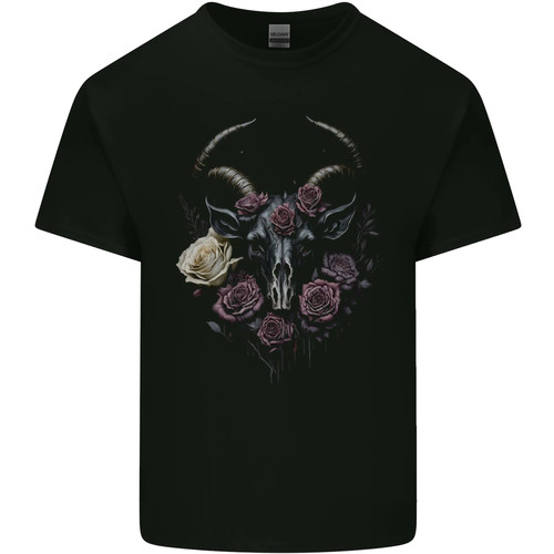 Goat skull with roses gothic - goat,
