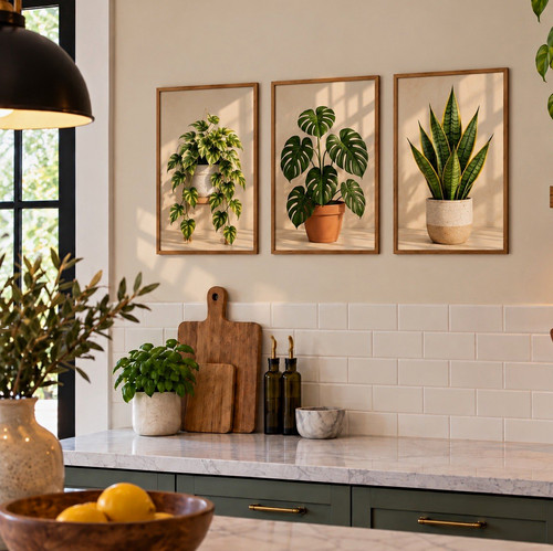 Set framed botanical - set, a4