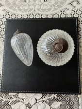 Two Kugel style crackle glass ornaments in good condition no damage