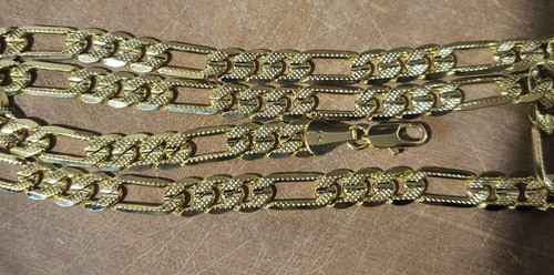 14k gold solid figaro link - 14k,