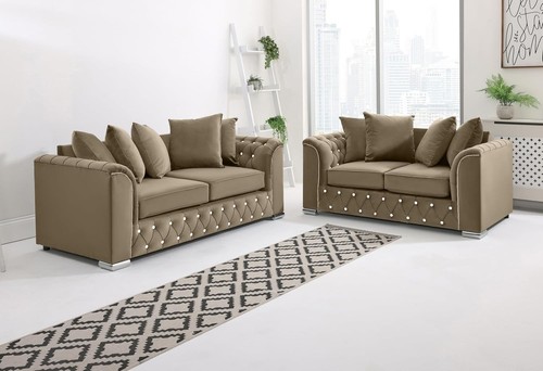 Plush velvet sofa set - velvet,